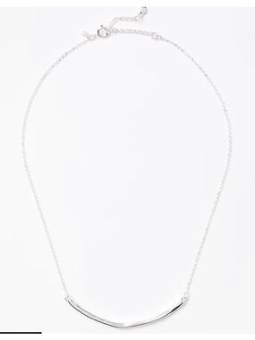LOFT Silver V-Shaped Bar Necklace